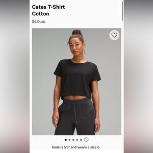 Lululemon Cates Cropped Short Sleeve
T-Shirt Pima Cotton Sz4 Black 34